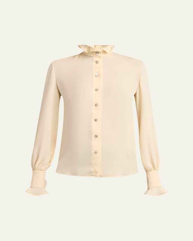 Georgette Button-Front Blouse